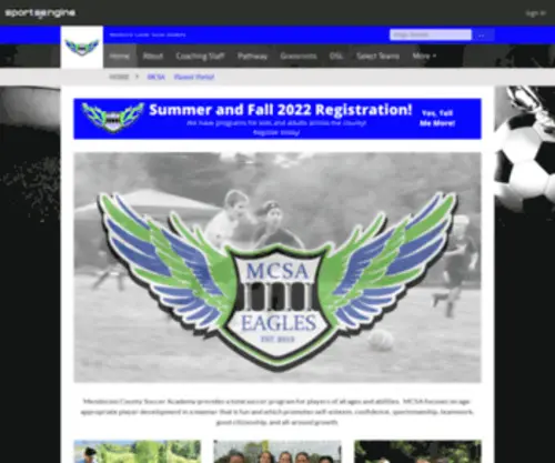 Mendocinosoccer.com(Mendocino County Soccer Academy (MCSA) is a non) Screenshot