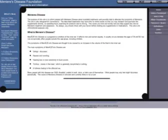 Menieresfoundation.org(Menieres Disease Treatments Information Links and Definitions) Screenshot