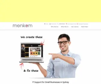 Menkom.com.au(Web Design & IT Support for Small Businesses in Sydney) Screenshot