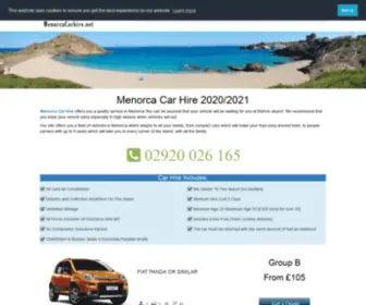 Menorcacarhire.net(Cheap Car Hire in Menorca) Screenshot