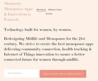 Menotech.net(Menopause Apps & Innovation in Femtech) Screenshot