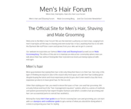 Menshairforum.com(The Men's Hair Forum) Screenshot