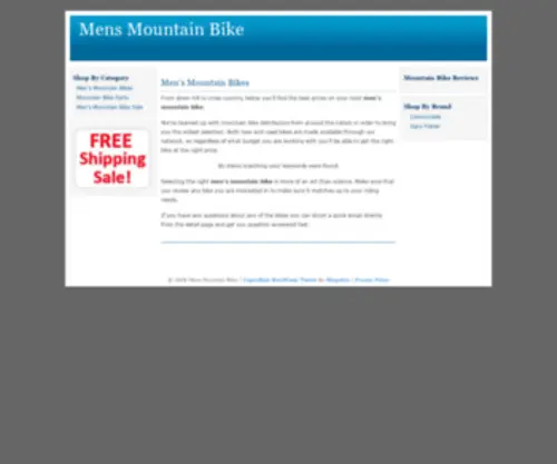 Mensmountainbikeshop.com(Men's Mountain Bike) Screenshot