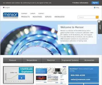 Mensor.com(Your Partner for calibration technology) Screenshot