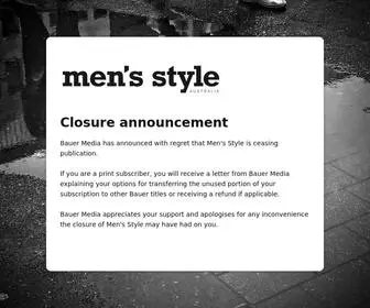 Mensstyle.com.au(Bauer Media has announced with regret that Men's Style) Screenshot