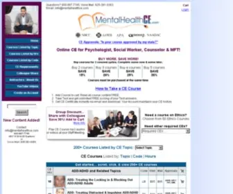 Mentalhealthce.com(Online continuing education for Psychologist) Screenshot