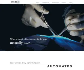 Mentemedical.com(Surgical Instrument Tracking) Screenshot