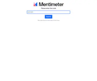 Menti.com(Enter the Code to Join & Vote on a Presentation) Screenshot