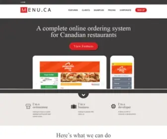 Menu.ca(Online Ordering System for Restaurants) Screenshot