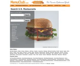 Menuclub.com(MenuClub, Inc) Screenshot