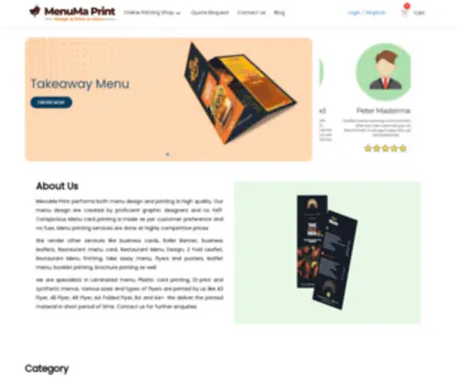 Menumaprint.co.uk(Restaurant Menu Printing) Screenshot