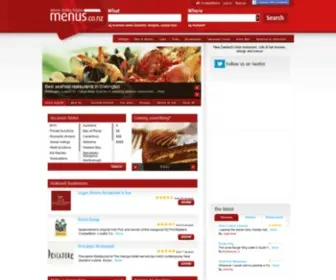 Menus.co.nz(Restaurants, Cafes & Bars) Screenshot