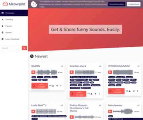 Meowpad.me(Get & Share Sounds) Screenshot