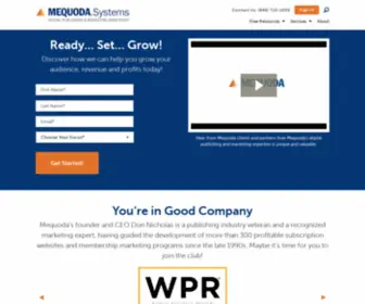 Mequoda.us(Membership Marketing Systems for Publishers) Screenshot