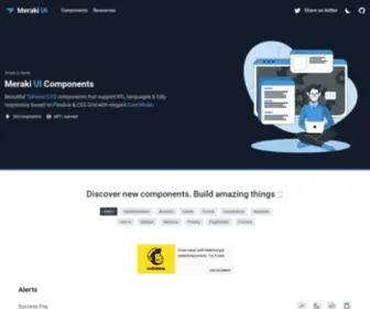 Merakiui.com(Meraki UI Tailwindcss Components) Screenshot
