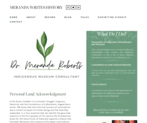 Merandawriteshistory.com(Meranda Roberts) Screenshot