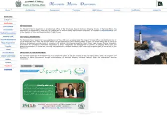 Mercantilemarine.gov.pk(Mercantile Marine Department Home Page) Screenshot