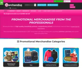 Merchandise.co.uk(High or Low Quantity Promotional Merchandise) Screenshot