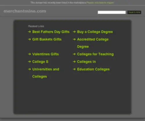 Merchantmine.com(Advertising Products) Screenshot