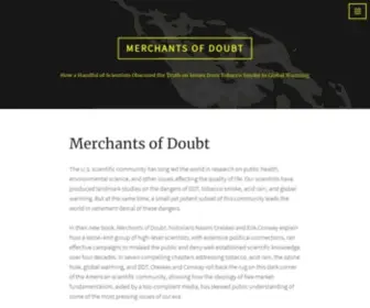 Merchantsofdoubt.org(How a Handful of Scientists Obscured the Truth on Issues from Tobacco Smoke to Global Warming) Screenshot