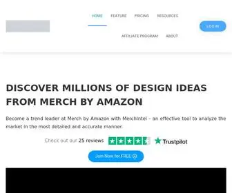 Merchintel.com(Discover Millions of Design Ideas from Merch by Amazon) Screenshot
