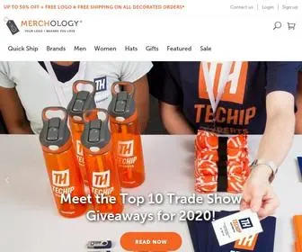 Merchology.com(Custom Logo Corporate Apparel and Gifts) Screenshot