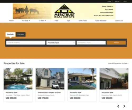 Merctrust.co.zw(Merctrust Zimbabwe Real Estate Agent) Screenshot