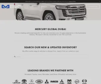 MercuryGlobaldubai.com(Premier Exporter of New Vehicles & Trucks from Dubai Since 1998. Toyota) Screenshot