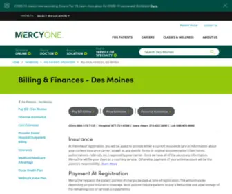 Mercyclinicsdesmoines.org(Billing & Finances) Screenshot