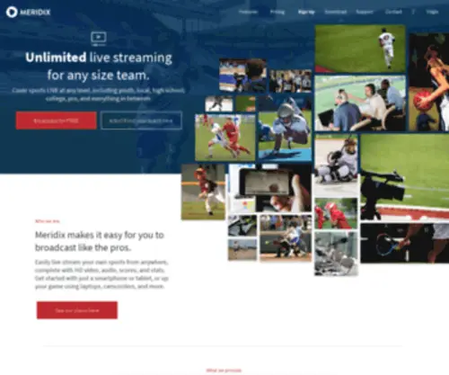 Meridixcreative.com(Live Streaming HD Video & Audio Platform for Sports) Screenshot