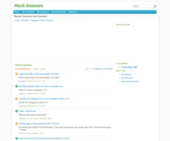 Meritanswers.com(Recent Questions and Answers) Screenshot