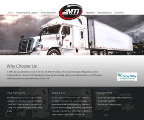 Merittrucking.com(Turnkey transportation services) Screenshot