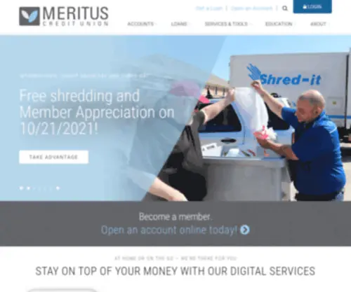 Merituscu.net(Meritus Credit Union) Screenshot