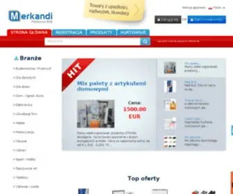 Merkandi.pl(Hurtownie, Palety z niemiec import z chin, licytacje komornicze) Screenshot