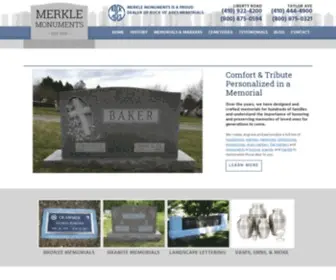 Merklemonuments.com(Memorials, Monuments, and Metal Plaques in Maryland) Screenshot