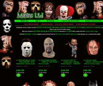 Merlinsltd.com(Realistic masks Halloween masks Scary horror masks) Screenshot