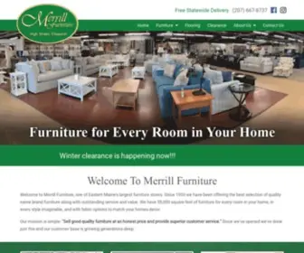 Merrillfurniture.com(Maine furniture store offering living room furniture) Screenshot