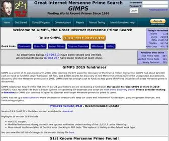 Mersenne.org(Great Internet Mersenne Prime Search) Screenshot