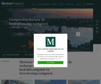 Mertensvastgoed.be(Mertens Vastgoed bemiddelt in de verkoop en verhuur van bedrijfsvastgoed en investeringsvastgoed) Screenshot