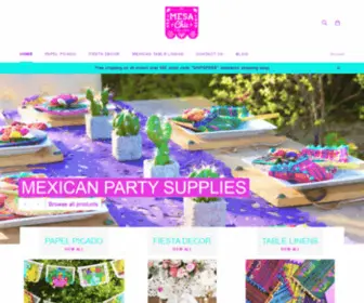 MesachicParties.com(Mexican fiesta table linens and party supplies handmade in Mexico) Screenshot