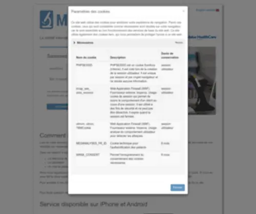 Mesanalyses.fr(Résultats d'analyses médicales patients) Screenshot