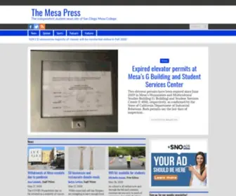 Mesapress.com(The independent student news site of San Diego Mesa College) Screenshot