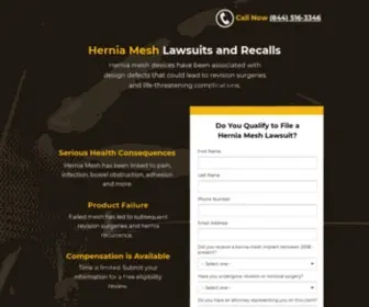 Meshdevicelawsuit.com(Hernia Mesh Lawsuits and Recalls) Screenshot