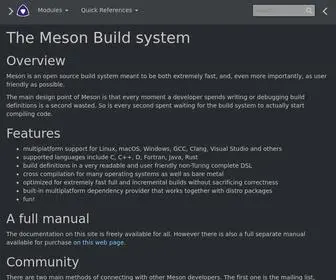 Mesonbuild.com(The Meson Build system) Screenshot