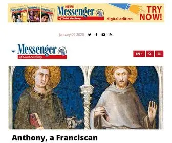 Messengersaintanthony.com(Messenger of Saint Anthony) Screenshot