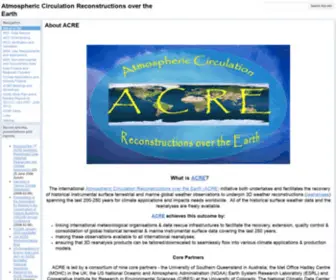 Met-Acre.org(Atmospheric Circulation Reconstructions over the Earth) Screenshot