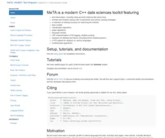 Meta-Toolkit.org(MeTA) Screenshot