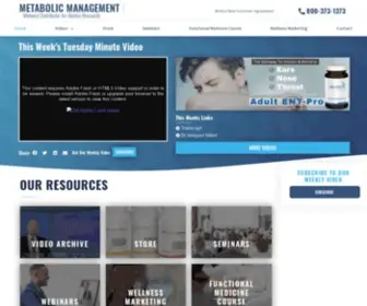 Metabolicmanagement.com(This week’s tuesday minute video share) Screenshot