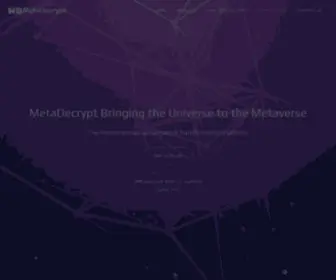 Metadecrypt.co(Bringing the Universe to the Metaverse) Screenshot