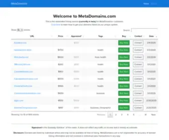 MetaDomains.com(List Your Domains For Sale Automatically) Screenshot